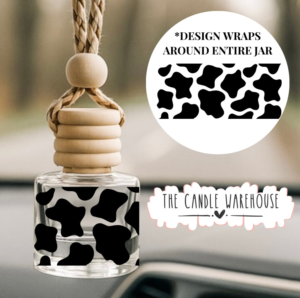 Cow Print Hanging Car Diffuser