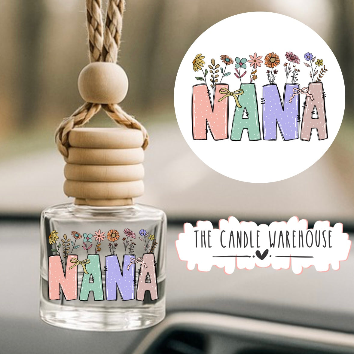 Nana Flowers Hanging Car Diffuser