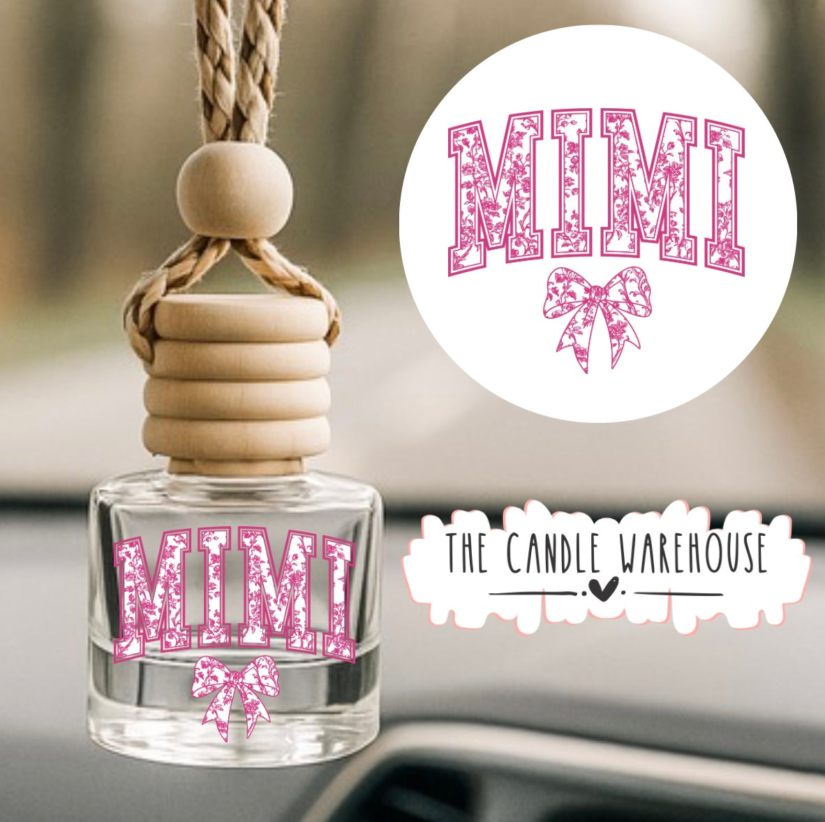 Pink Floral MIMI Hanging Car Diffuser