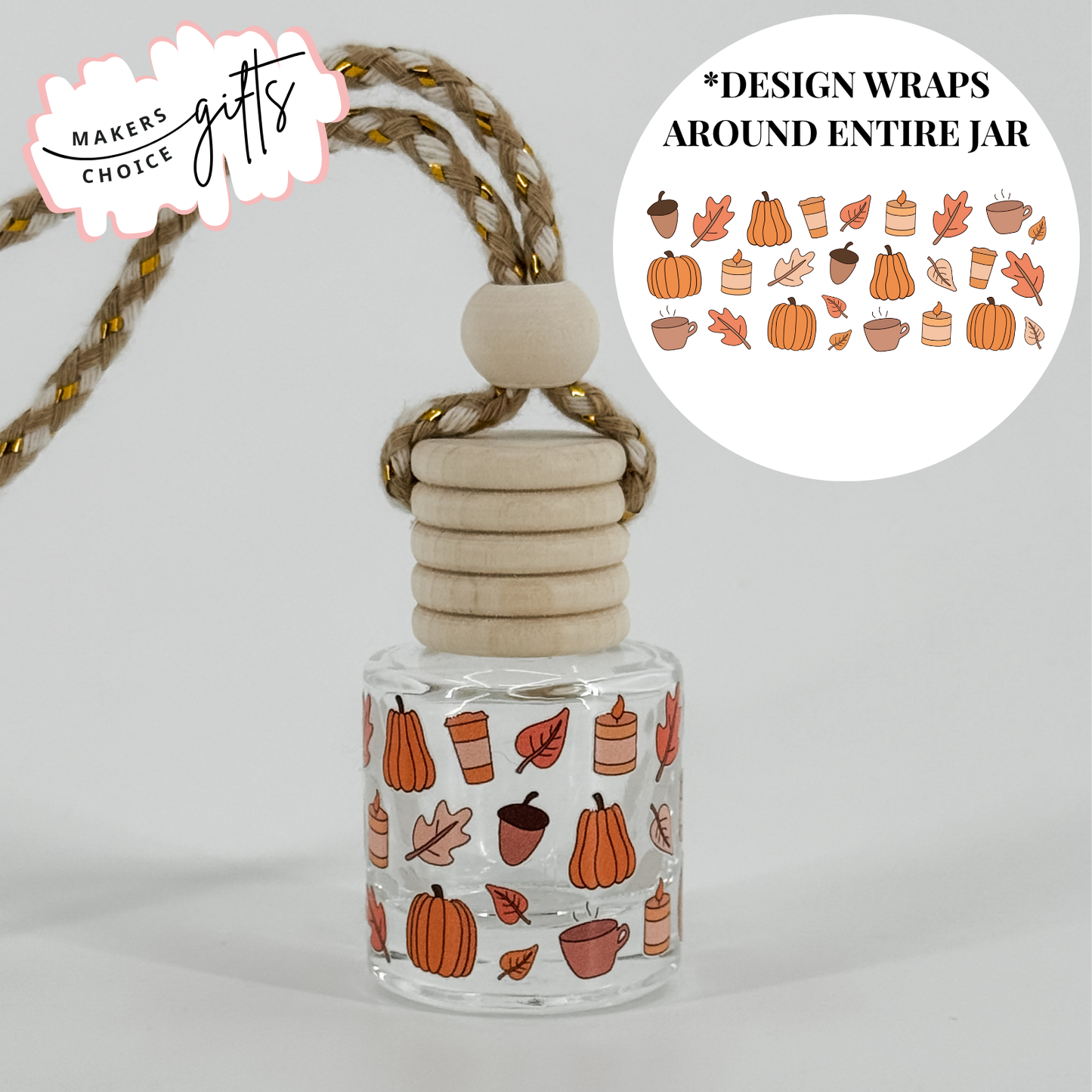 Fall Car Diffusers - Cozy Wrap-Around Designs