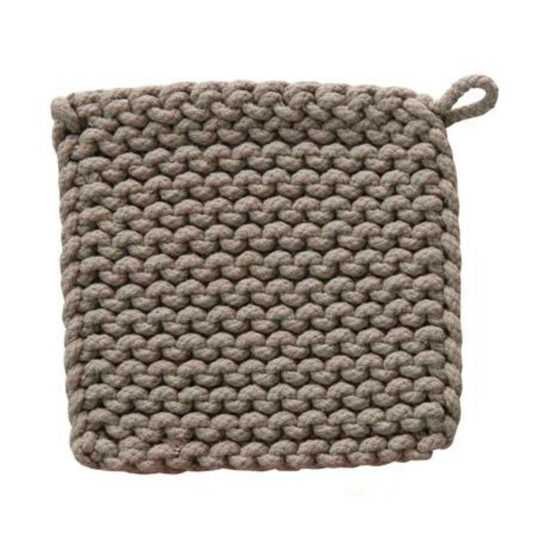 Crocheted Pot Holder- Dark Grey