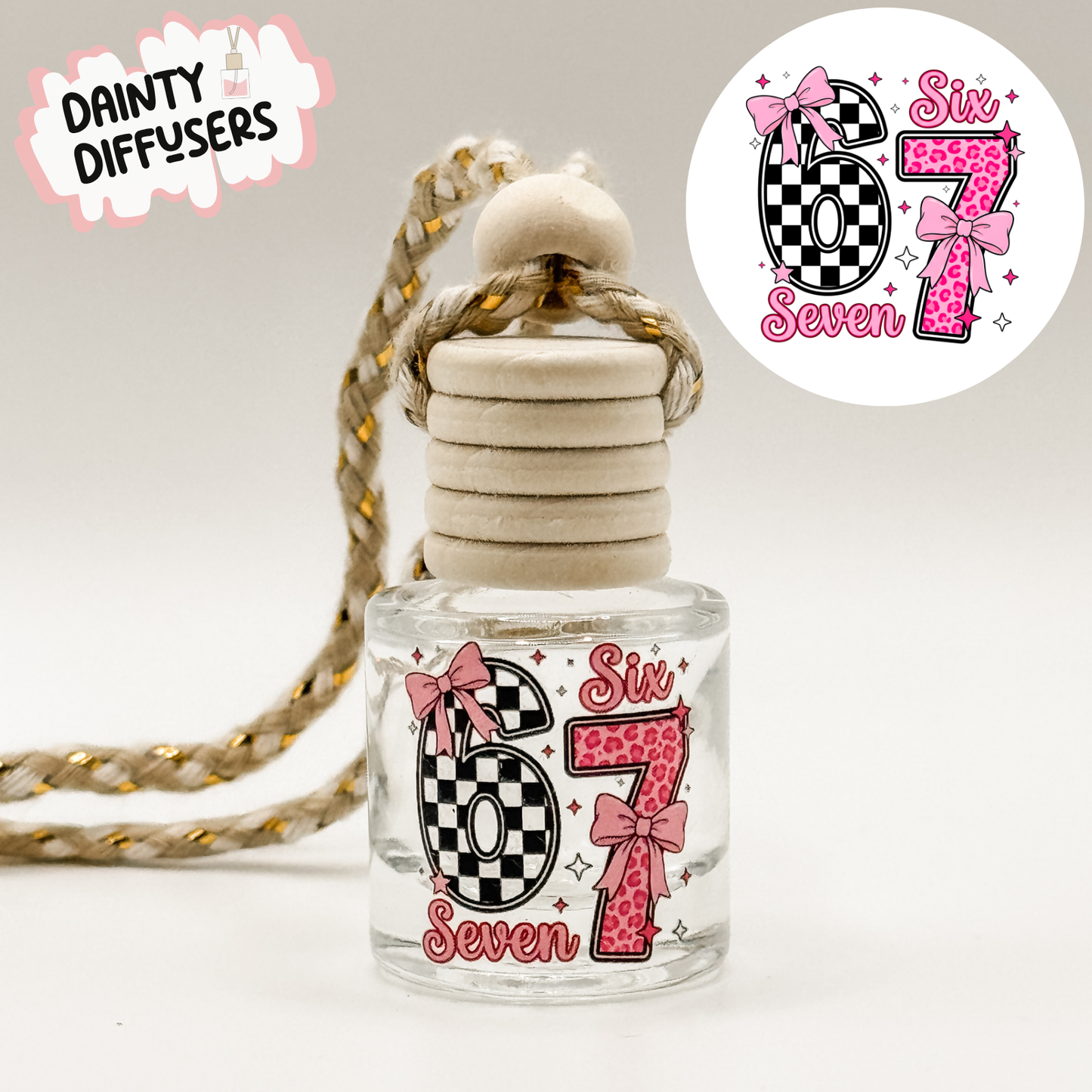 6-7 Pink And Black Car Diffuser