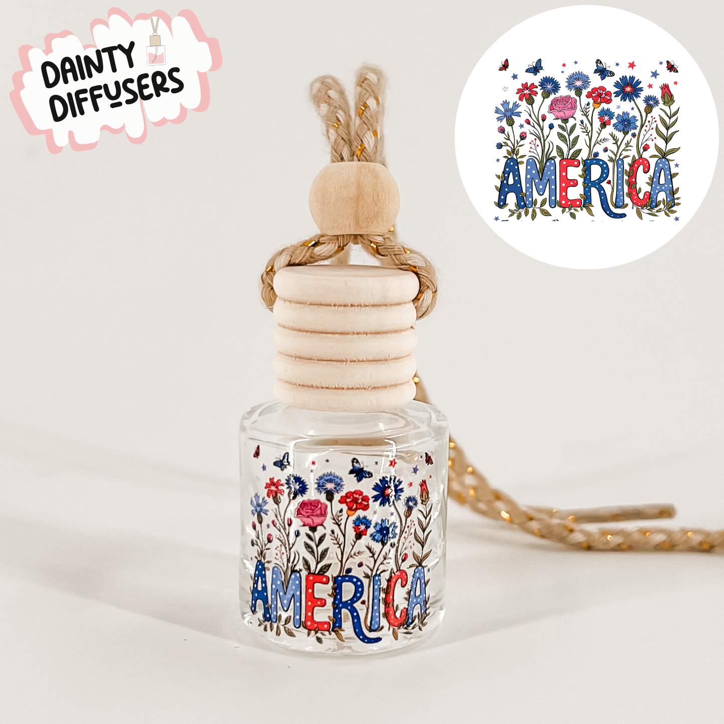 America Sprouting Flowers Car Diffuser
