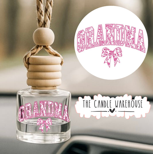Pink Floral Grandma Hanging Car Diffuser