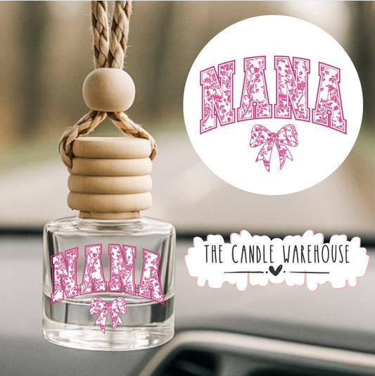 Pink Floral NANA Hanging Car Diffuser
