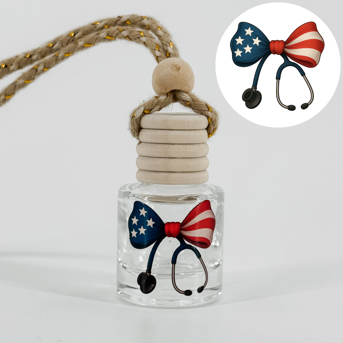 American Flag Stethoscope Car Diffuser