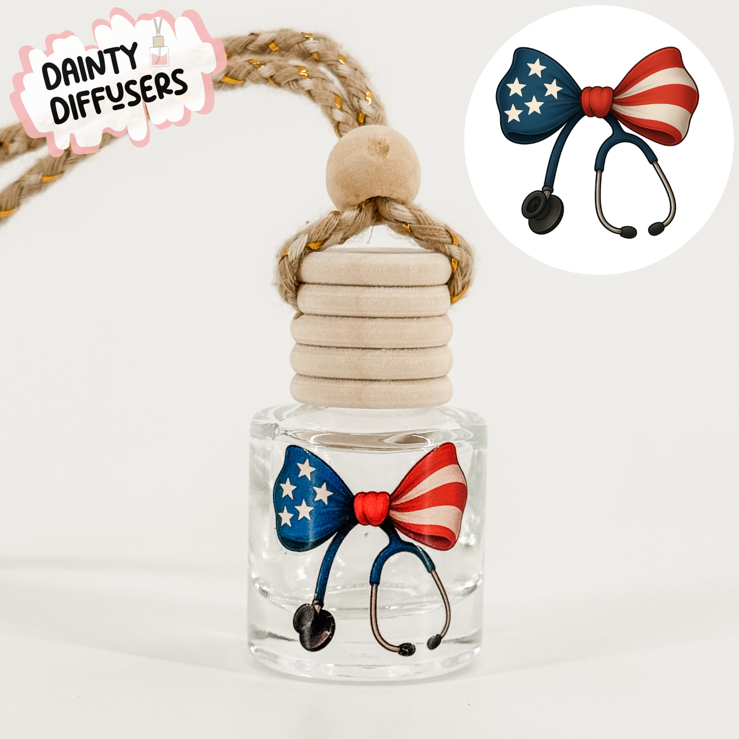 American Flag Stethoscope Car Diffuser