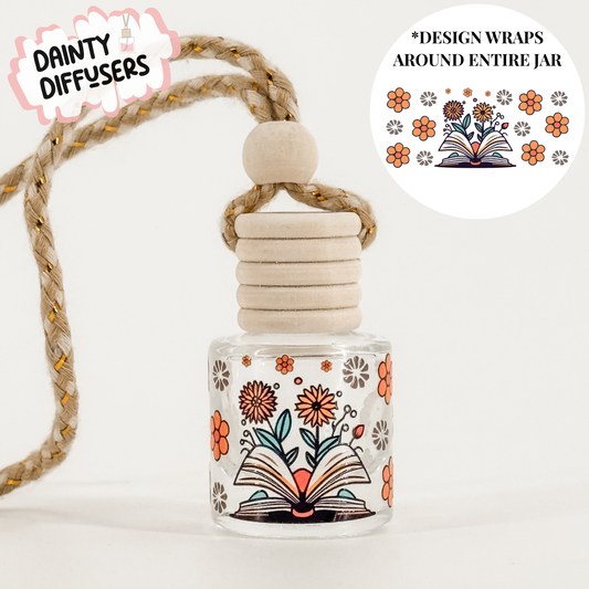 Books & Flowers Wrap-Around Car Diffuser