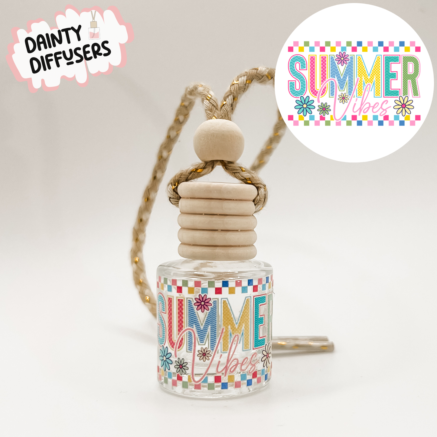 Checkered Summer Vibes Car Diffuser