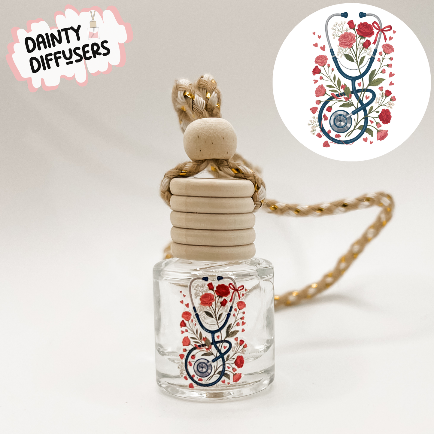 Floral Stethoscope Car Diffuser