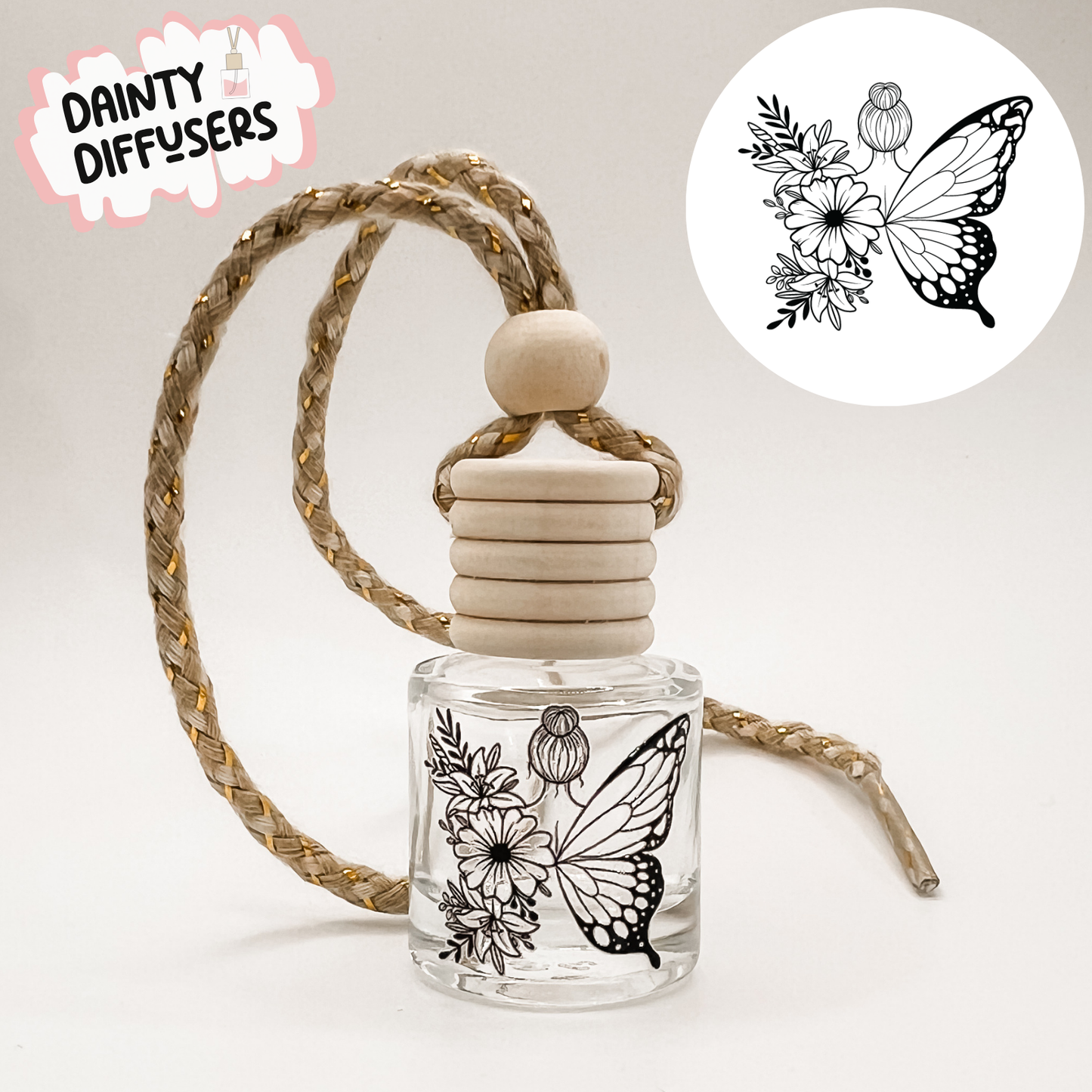 Girl W/ Butterfly Wings Car Diffuser
