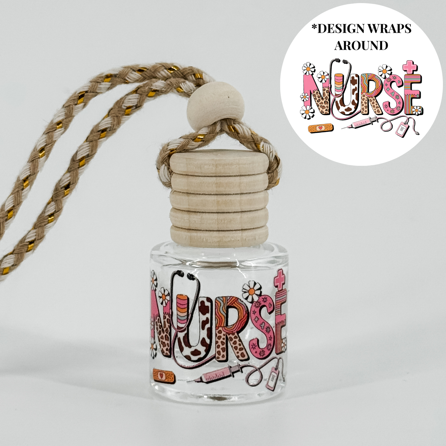 Nurse Pink Animal Print Car Diffuser