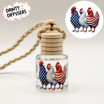Patriotic Roosters Car Diffuser