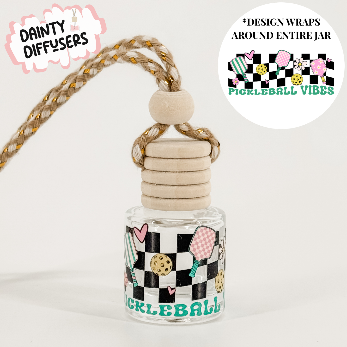 Pickleball Vibes Wrap-Around Car Diffuser