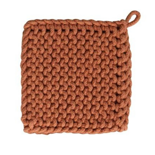Crocheted Pot Holder- Burnt Orange