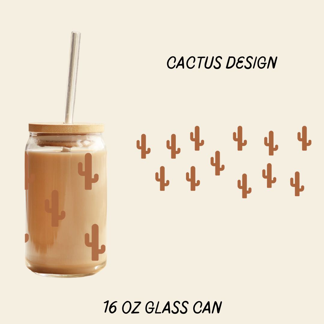 Brown Cactus Glass Cup