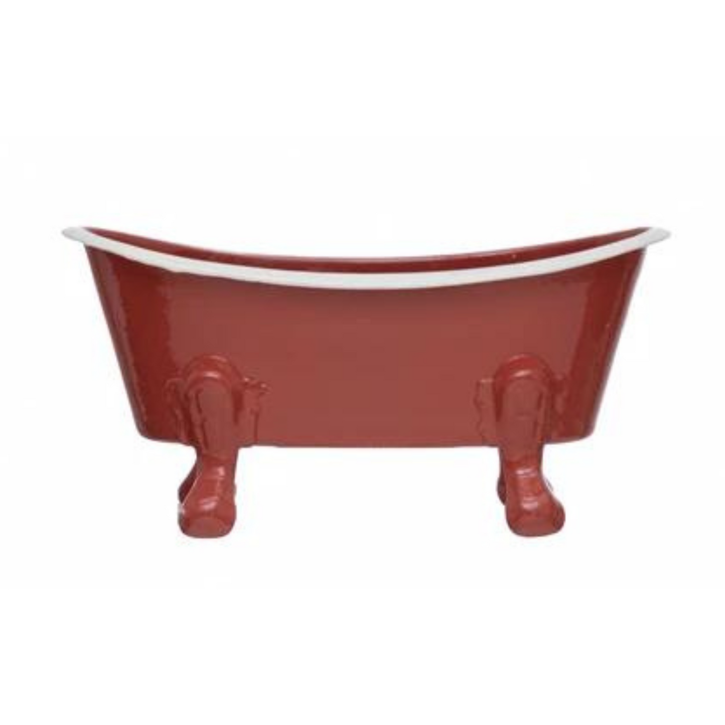 Metal Bathtub Soap Dish- Red