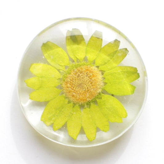 Floral Glass Magnet- Yellow