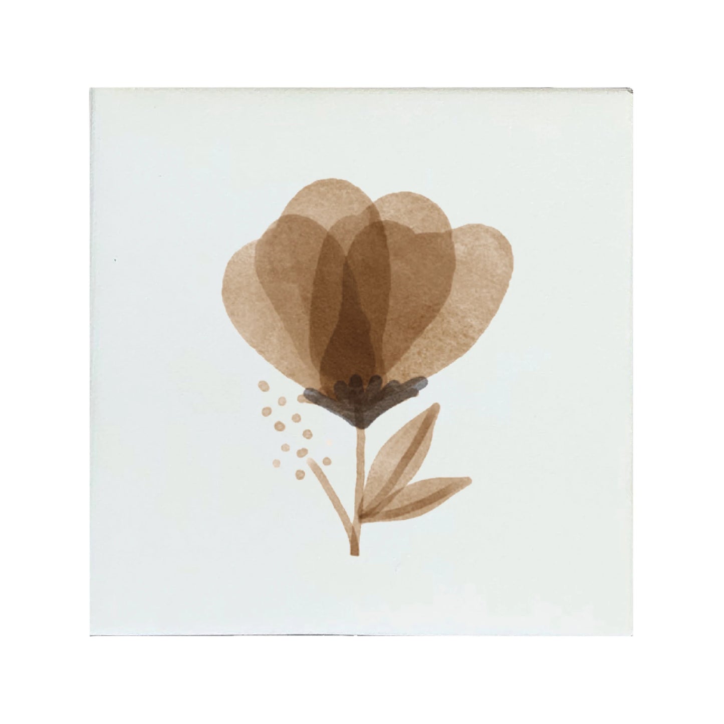 Brown Flower Canvas Magnet