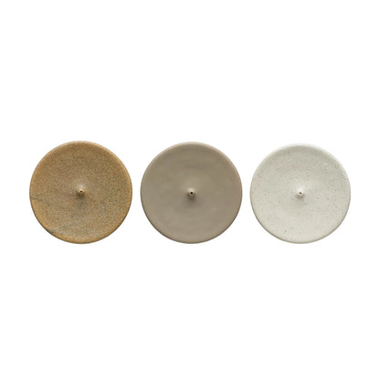 Round Stoneware Incense Holder- Brown