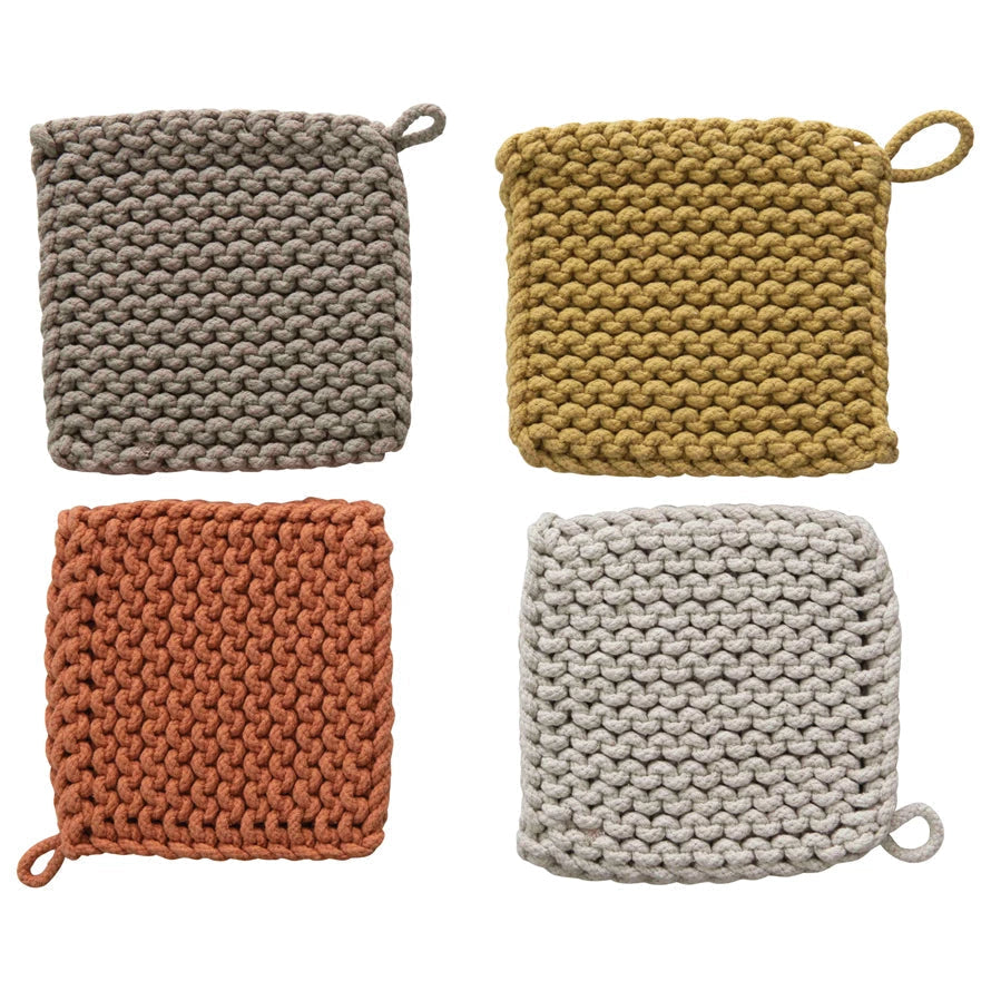 Crocheted Pot Holder- Yellow