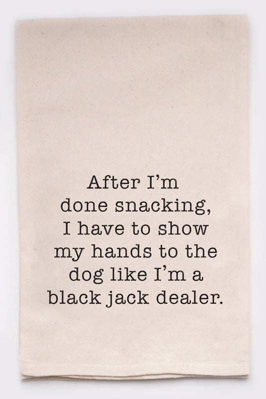 "Black Jack Dealer" Tea Towel